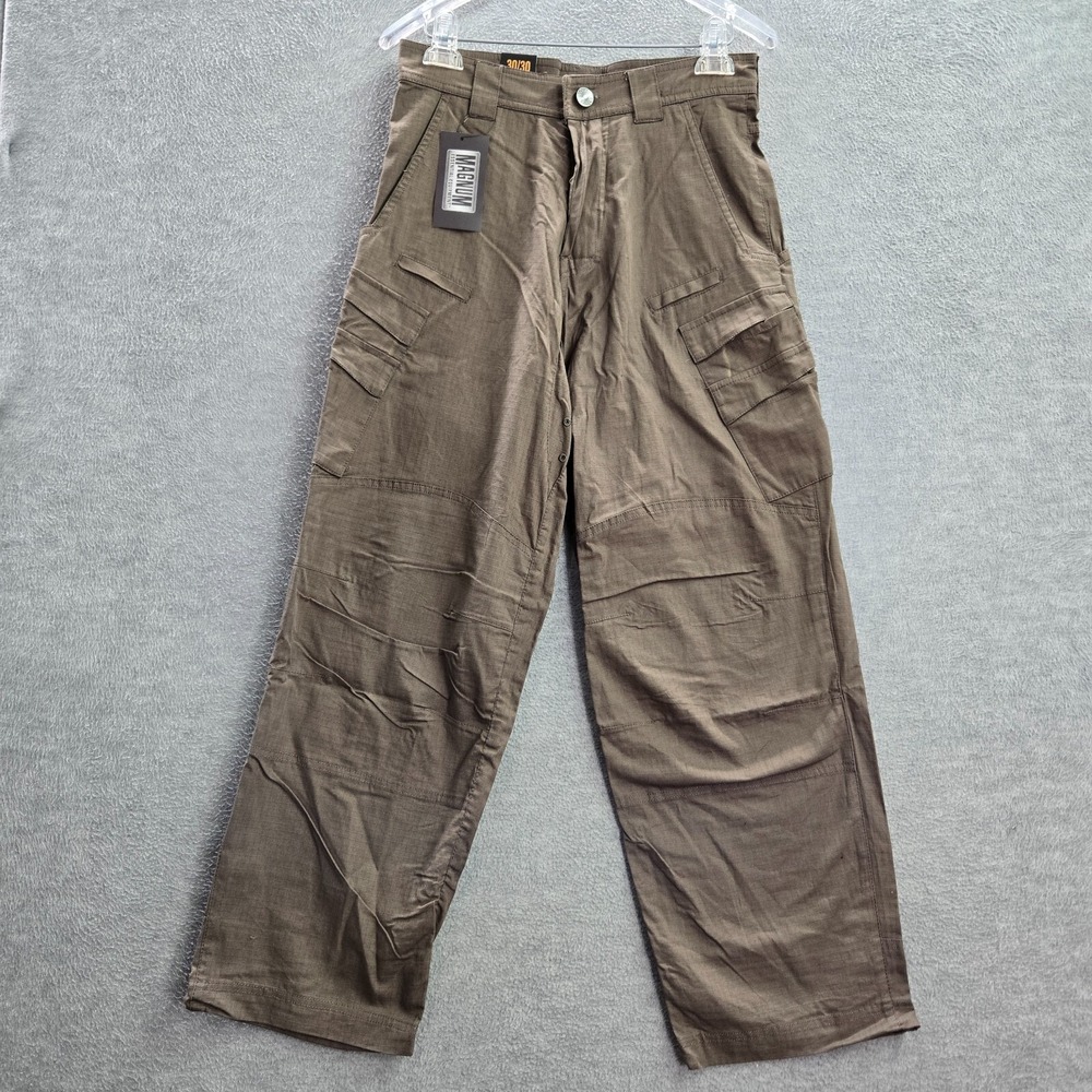 Magnum Men Cargo Pants 30x30 Brown RD Tactical Utility Ripstop Pockets NWT‎